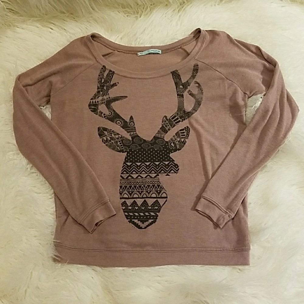 Earth tone deer sweater